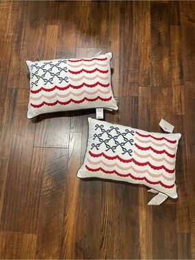 My Texas House Flag Wave Embroidered Throw Pillow (Set of 2)